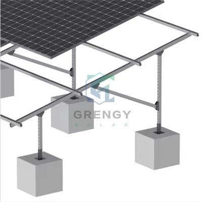 Fladt tag solmonteringssystem med betonbase