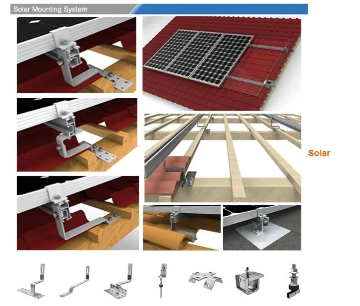 Stainless Steel Solar Panel Mounting Bracket Tile Solar Roof Hook